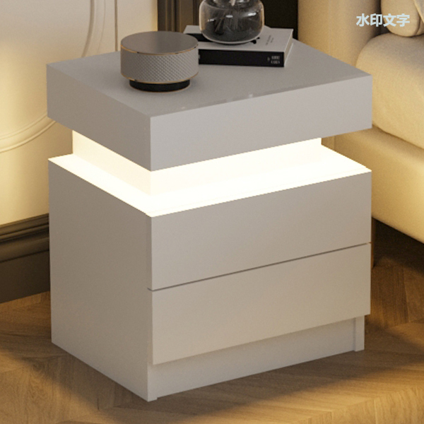 Hot Style Led Nightstand High Gloss Bedside Tables With Adjustable