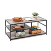 Home Coffee Table With Open Storage Shelf Wood Living Room Table With Metal Frame For Home Office Hotel