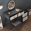 LED Nordic Furniture Corner Mirrored Vanity Makeup Dressing Table With Lighted Mirror And Stool