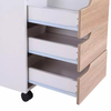 Drawer Rolling Wood File Cabinet with Locking Wheels, Home Office Portable Vertical Mobile Wooden Storage Filing Cabinets