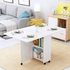 Folding Movable Dining Table With Multidirectional Wheel Wooden Kitchen Table Storage Cabinet Portable Mesa Centro Elevable
