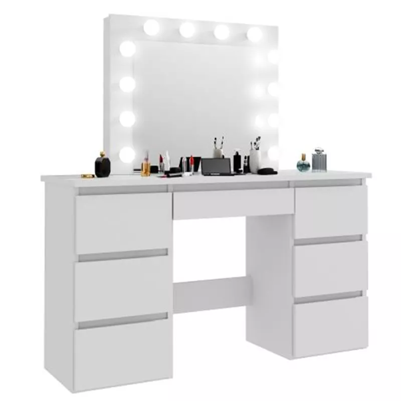 Cheap fatory price white gloss dressing table with drawers wood