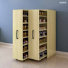 New design nordic space saving wooden foldable Pull out type Side pull shoe rack wall mount with wheels doors
