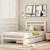 Modern Bedroom Furniture Storage Wooden Single Bed Frame Solid Wood Bed