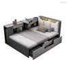 Modern space saving furniture bedroom functional storage single double storage children's leather twin beds
