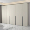 Modern and simple mirrored wardrobe light luxury bedroom wooden combination wardrobe and covered household wardrobe