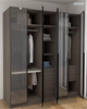Modern Closets Wall Wardrobe Bedroom Furniture Door Dressing Grey Glass Home Furniture Swing Wardrobe,bedroom Furniture Wooden