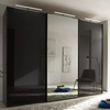 Mdf modern design modular mirrored sliding door wardrobe custom closet