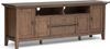 SOLID WOOD Universal TV Media Stand, 72" Wide, Living Room Entertainment Center, Storage Shelves and Cabinets, for Flat Screen TVs up to 80" in Rustic Natural Aged Brown