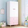 High quality large storage furniture pink color wooden baby bedroom wardrobes