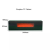 Black Wall Wood TV Cabinet with Fireplace Tv Stand Living Room Storage Cabinet Doors And Shelves in Artificial Fireplace