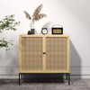 Buffet Modern Sideboard with Handmade Natural Rattan Doors Storage Cabinet Console Table Accent Cabinet for Dining Room