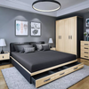 Upholstery Leather Bed With Led Decoration Pu Leather Double Bed Design Furniture