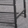 Living room furniture black 5-layer metal shoe stand wooden shoe cabinet entryway shoe storage rack