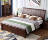 Customizable Elegant Durable Walnut Color Furniture House Single Solid Wood Bed