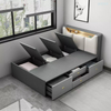 Modern space saving furniture bedroom functional storage single double storage children's leather twin beds