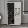 High gloss 3 doors wardrobe closet bedroom designs kids wardrobe mdf board bedroom furniture with mirror bedroom wardrobes