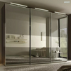 Mdf modern design modular mirrored sliding door wardrobe custom closet