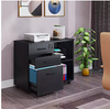 Office Storage 3-Drawer Mobile File Cabinet with Lock Filing Cabinet for Legal