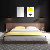 Modern Simple Mdf Platform Bed Frame Queen King Size Wooden Bed with Bedside Table