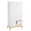 Hot Sale Wooden Simple Corner Armoire Wardrobe with Drawers