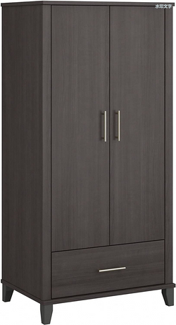 Bush Furniture Somerset Large Armoire Cabinet in Storm Gray