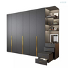 Modern and simple mirrored wardrobe light luxury bedroom wooden combination wardrobe and covered household wardrobe