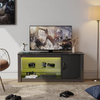 Gaming TV Stand, Entertainment Center LED Media Table with High Glass Shelf，42 Inches RGB LED Light TV Console Storage Cabinet