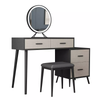 LED Nordic Furniture Corner Mirrored Vanity Makeup Dressing Table With Lighted Mirror And Stool