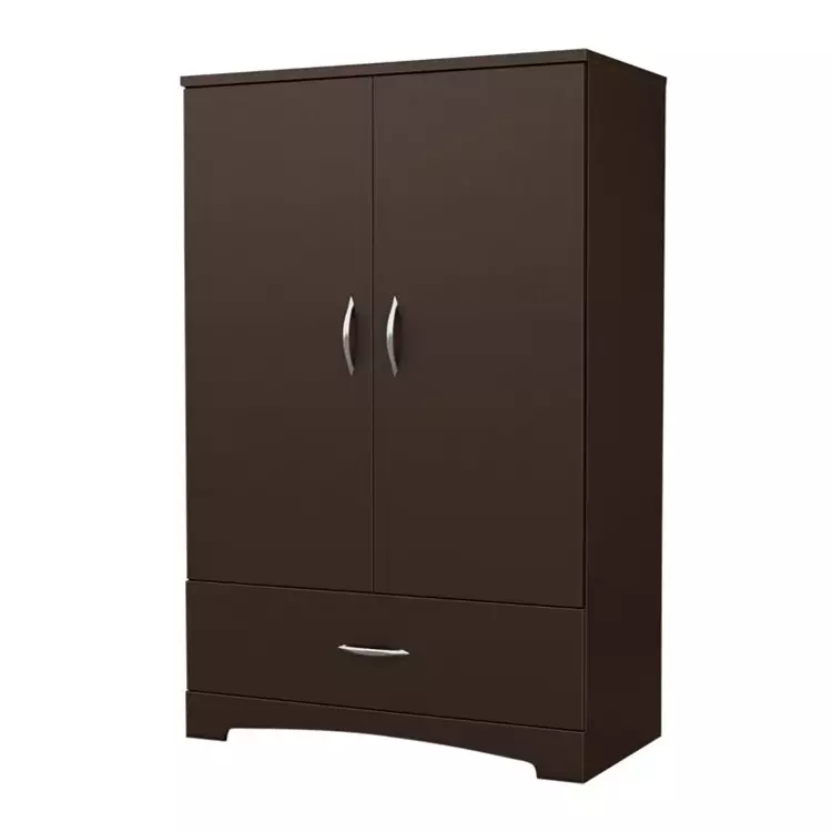 Modern simple two door clothes armoire storage cabinet with 1 drawer
