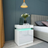 Modern Simple Bedside Table with LED Colorful Lights Bedside Cabinet