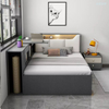 Modern space saving furniture bedroom functional storage single double storage children's leather twin beds