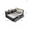Modern space saving furniture bedroom functional storage single double storage children's leather twin beds