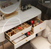 Modern Hollywood Set Gold Dressing Dresser Corner Bedroom Makeup Vanity Table Wholesale With Lights Mirror And Chair
