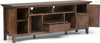 SOLID WOOD Universal TV Media Stand, 72" Wide, Living Room Entertainment Center, Storage Shelves and Cabinets, for Flat Screen TVs up to 80" in Rustic Natural Aged Brown