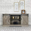 Wood Storage Cabinet with Doors and Shelve Sliding Barn Doors Tv Cabinet For Home Living Room
