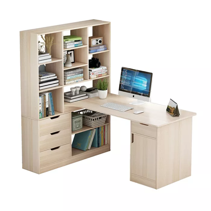 Simple Desktop Computer Desk Home Corner Desk Bookcase Combination Simple Student Writing Desk