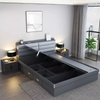Modern bedroom furniture multifunction storage bed Multifunctional solid wood queen storage soft family bed designer