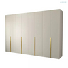 Modern and simple mirrored wardrobe light luxury bedroom wooden combination wardrobe and covered household wardrobe