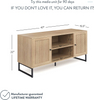 Modern TV Stand Entertainment Cabinet, Console with a Natural Wood Finish and Matte Accents with Storage Doors for Living Media Room