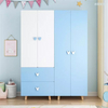 High quality large storage furniture pink color wooden baby bedroom wardrobes