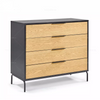 Simple Design Multifunctional Book Shelf Black And Oak Bookcase with Cabinet for Living Room