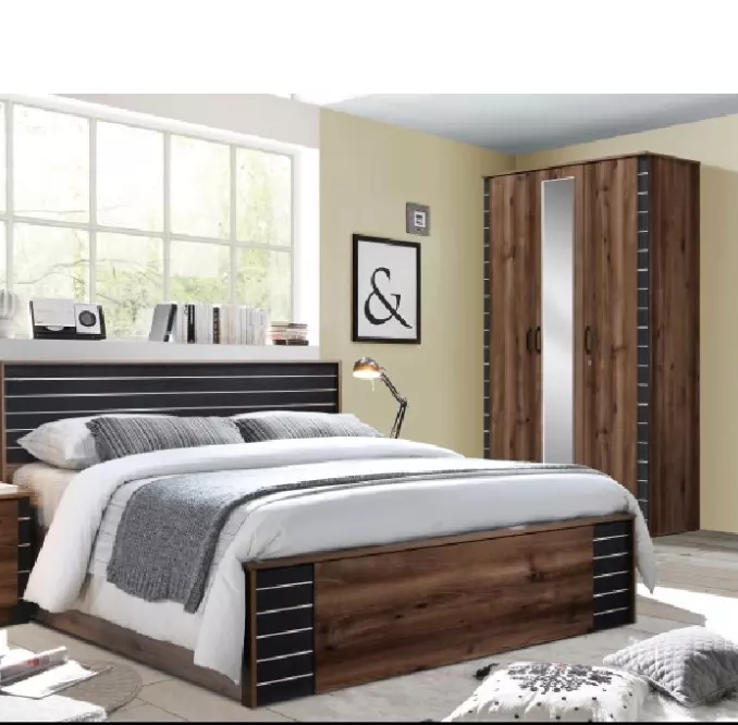 Single Twin Full Queen Size Bedroom And Wardrobe Set MDF Wooden Storage Frame Furniture Platform Bed with Drawers