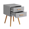 Wholesale Price Gray 2 Drawer End Table Bedside Table Nightstand for Bedroom