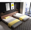 Modern Simple Mdf Platform Bed Frame Queen King Size Wooden Bed with Bedside Table