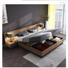 Customized Modern Bedrooms Sets Wood Storage Beds MDF Tatami Double Bed Frame With Storage and Headboard