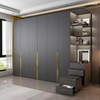 Modern and simple mirrored wardrobe light luxury bedroom wooden combination wardrobe and covered household wardrobe