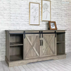 Wood Storage Cabinet with Doors and Shelve Sliding Barn Doors Tv Cabinet For Home Living Room