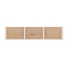 4KIDS 70 CM SECTIONED WALL SHELF IN LIGHT OAK AND WHITE HIGH GLOSS