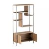 Multi-functional Modern Golden Color Book Rack Shelf with Cabinet & Drawer